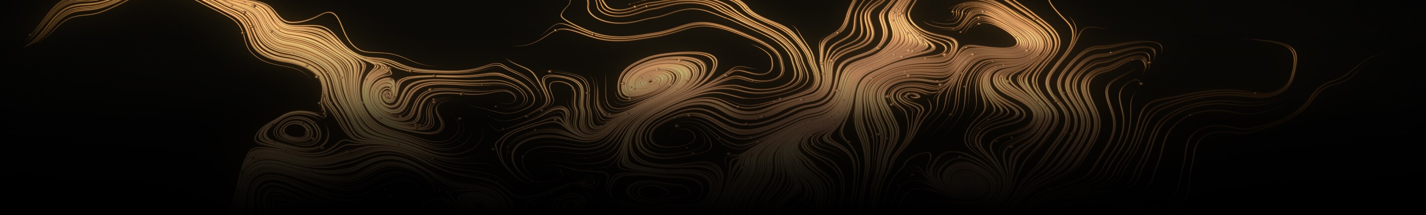 Golden tendrils on a black background.