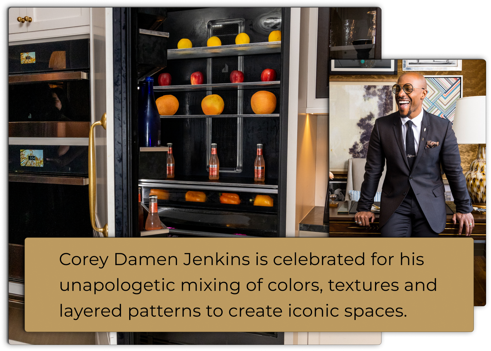 An open JennAir® Column and Portrait of Corey Damen Jenkins.