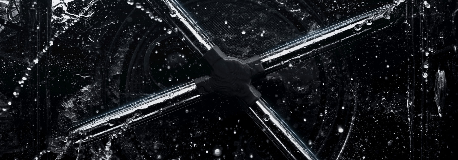 A close-up look at the wash arms of a JennAir® dishwasher.