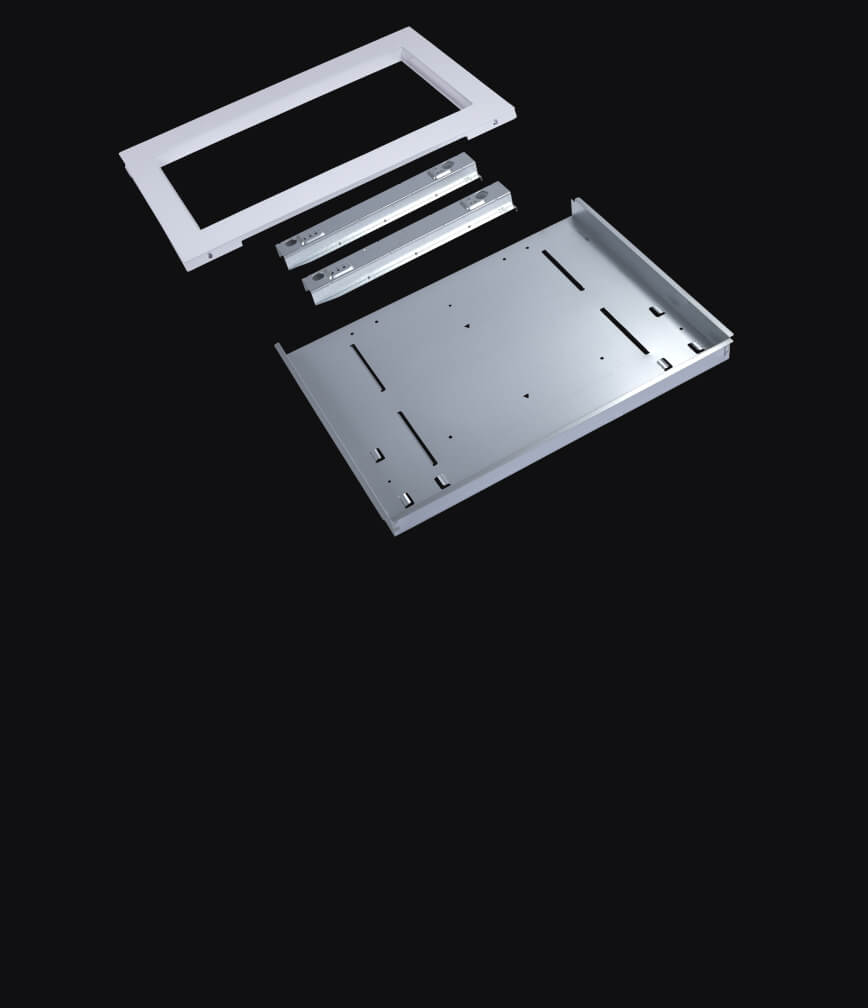 A trim kit isolated on a black background.