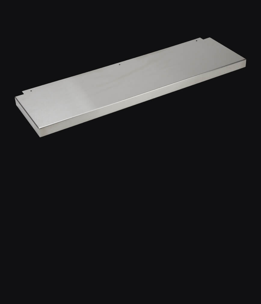 A range backsplash isolated on a black background.