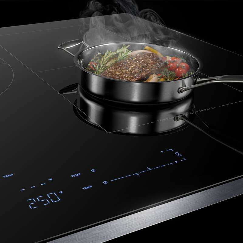 An induction cooktop with instant, precise temperature control.