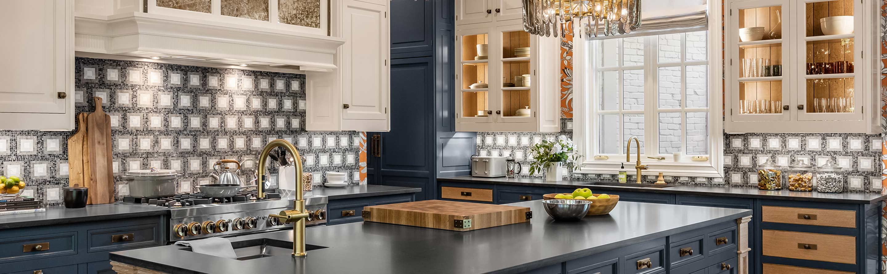 A luxury kitchen island designed for entertaining.