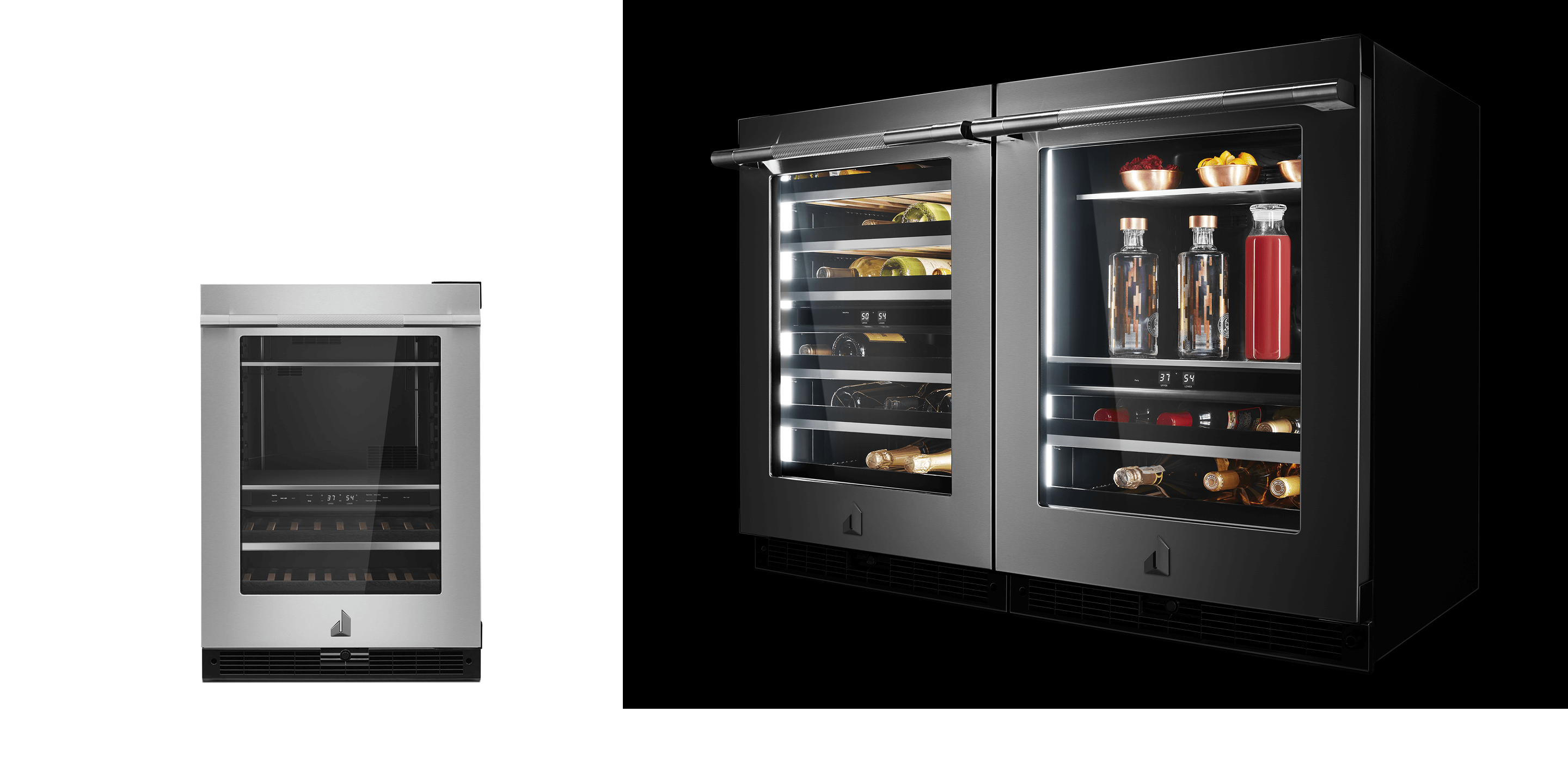 A collection of JennAir® wine refrigerators.