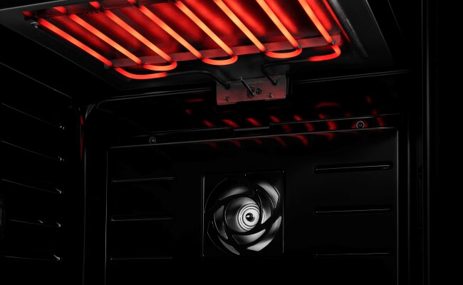 The interior of an operating JennAir Wall Oven.  The interior of an operating JennAir Wall Oven.