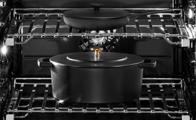 Cookware in a JennAir Wall Oven.  Cookware in a JennAir Wall Oven.