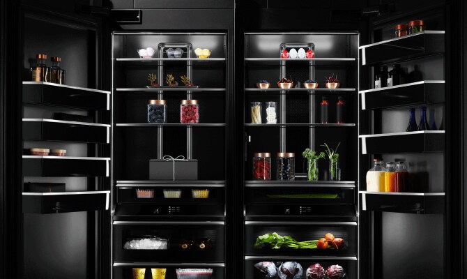 Ingredients neatly organized inside a refrigerator Ingredients neatly organized inside a refrigerator