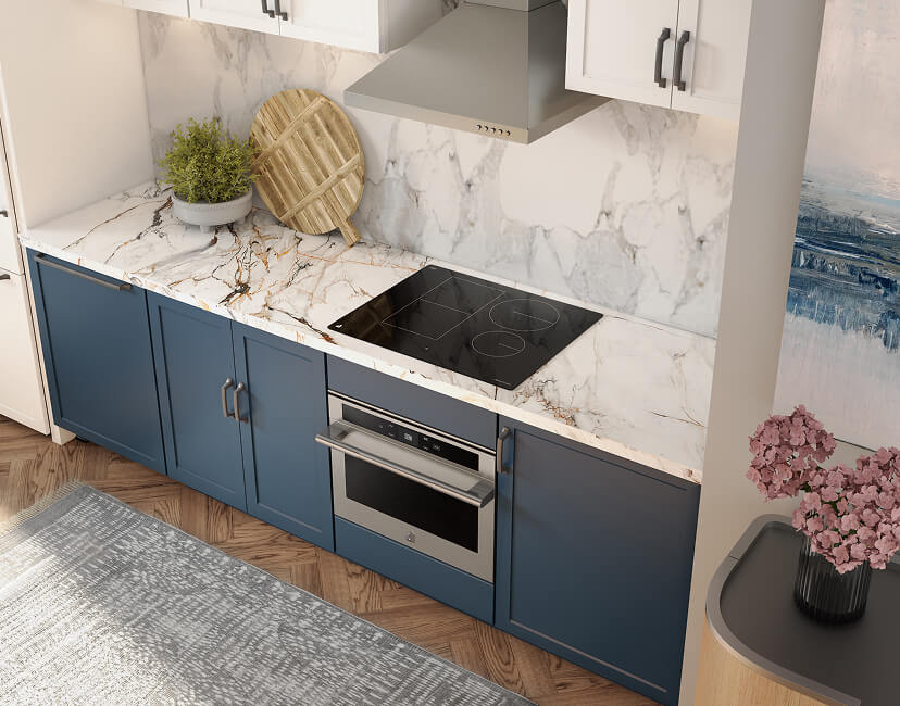The new JennAir® Cooktop with Temperature Controlled Cooking installed in a stylish kitchen.  The new JennAir® Cooktop with Temperature Controlled Cooking installed in a stylish kitchen.