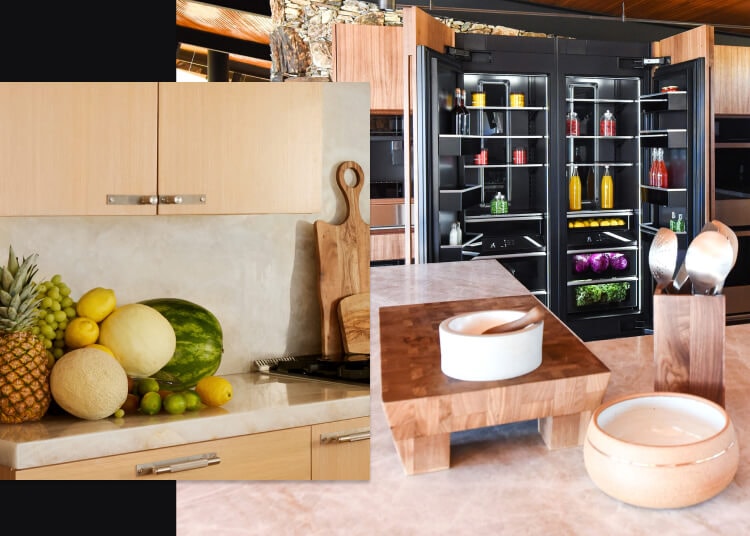 A series of images featuring a light, bright Organic Modern kitchen designed by Nina Takesh.