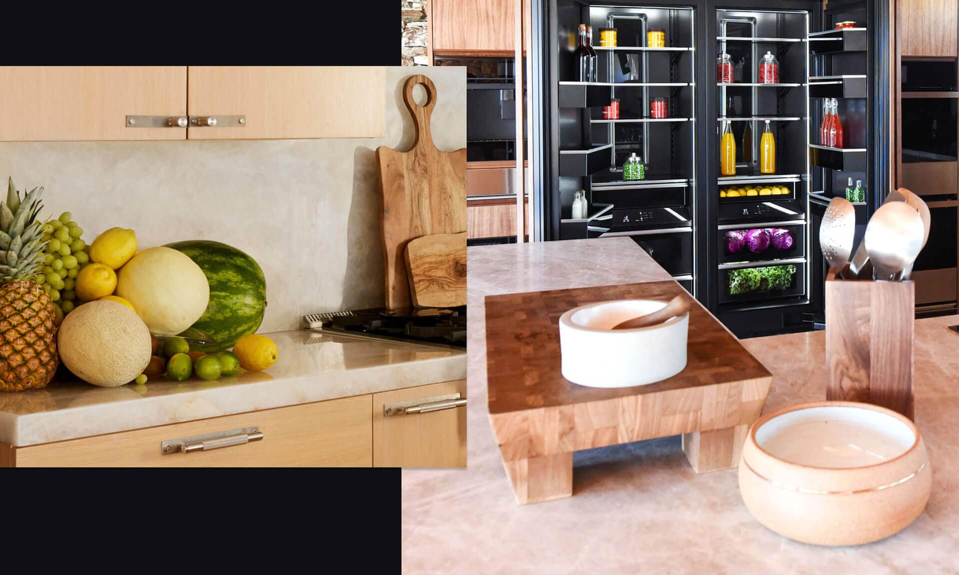 A series of images featuring a light, bright Organic Modern kitchen designed by Nina Takesh.