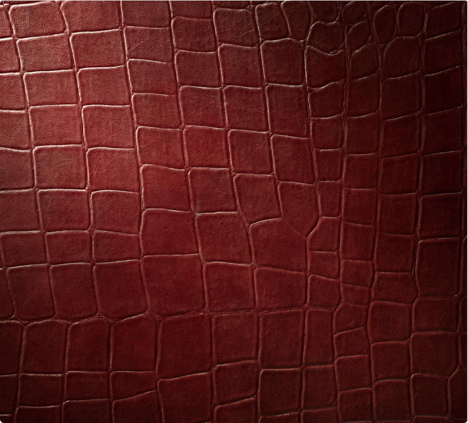 A close-up of the texture of a Croc Cuts Leather Panel. A close-up of the texture of a Croc Cuts Leather Panel.