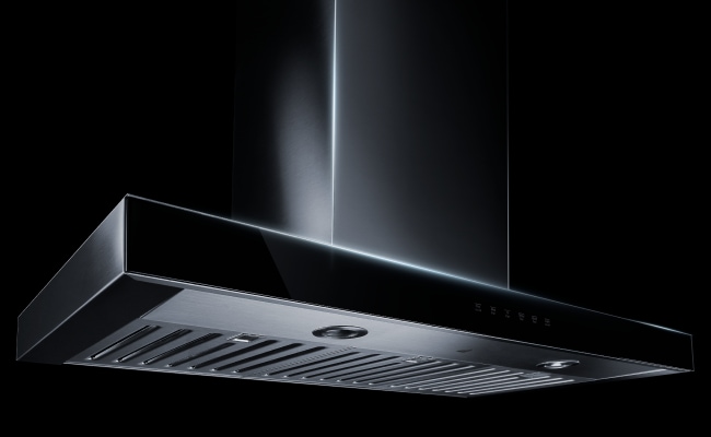 A JennAir Island-Canopy Ventilation System. 