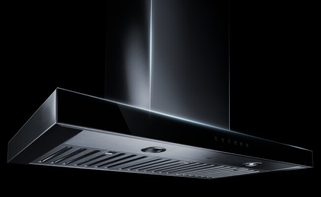 A JennAir Island-Canopy Ventilation System.  A JennAir Island-Canopy Ventilation System.