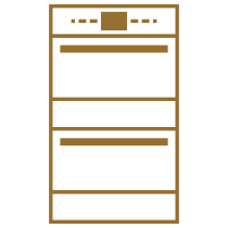 An icon of a double wall oven.
