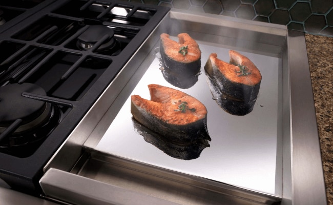 Food cooking on a range