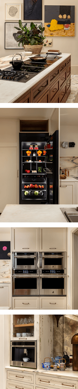 A collage of images featuring JennAir brand appliances. A collage of images featuring JennAir brand appliances.