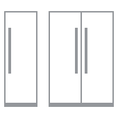 Three column icons, two joined and one on the left separated.