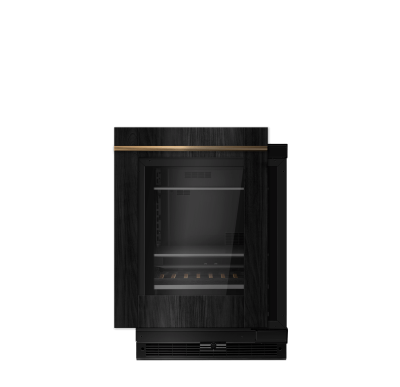 A JennAir® Panel-Ready Beverage Center.