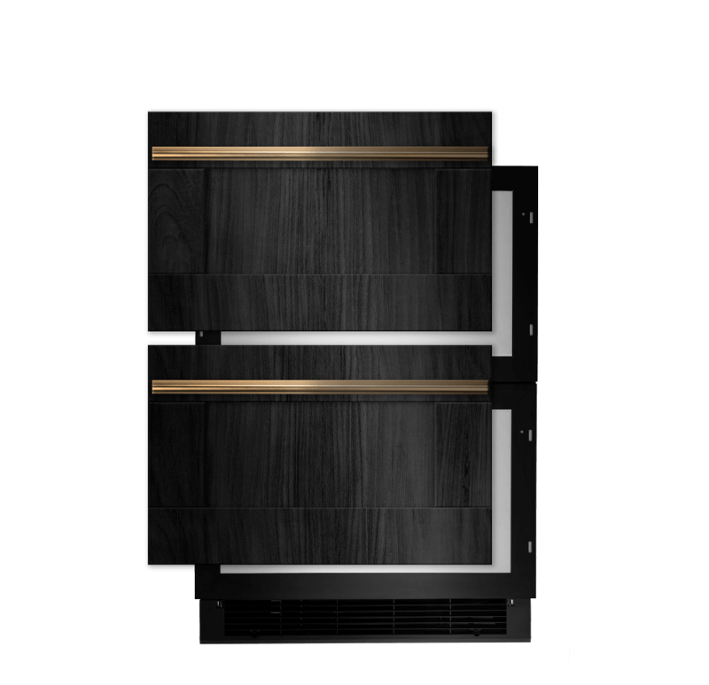 A JennAir® Panel-Ready Double Refrigerator Drawer.