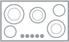 An icon of a radiant electric cooktop.