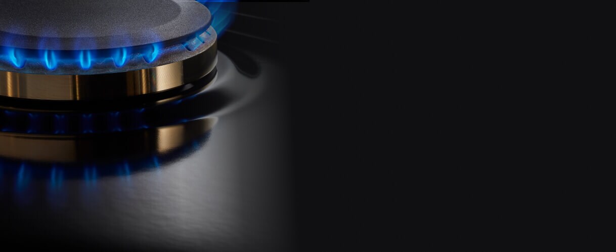 Closeup of the shining cooktop surface.