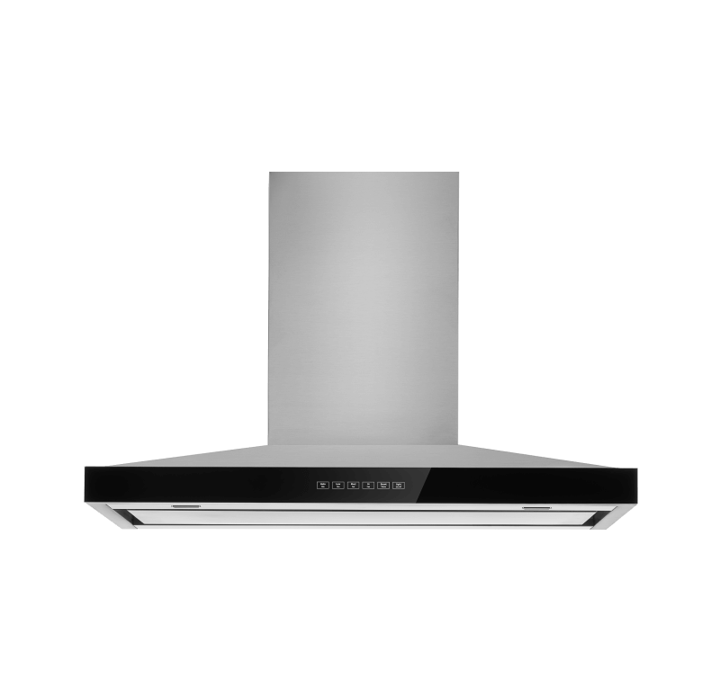 A 36-inch stainless steel canopy wall hood.