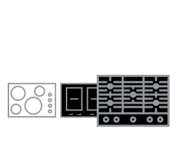 An icon of three cooktops.  An icon of three cooktops.