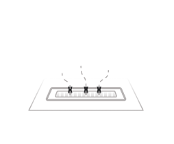 An icon of a downdraft vent. An icon of a downdraft vent.