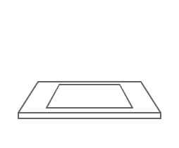 An icon of a semi flush install cooktop. An icon of a semi flush install cooktop.