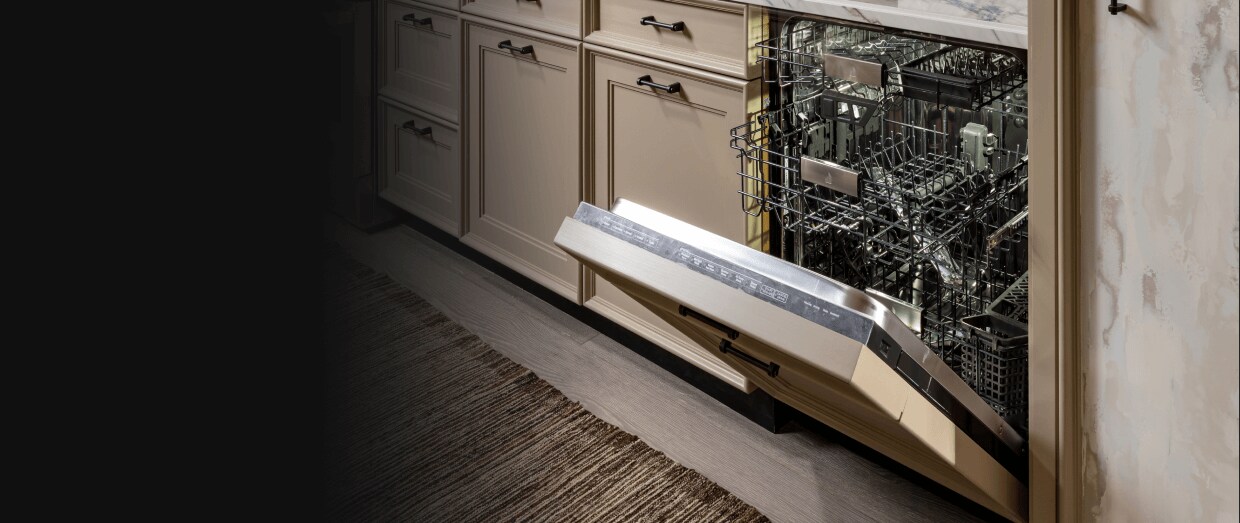 A JennAir® Panel Ready Dishwasher in a kitchen.