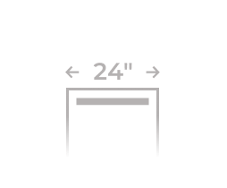An icon of a 24-inch dishwasher.