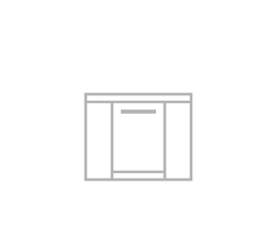 An icon of a flush installed dishwasher.