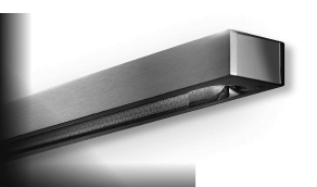 A swatch of the NOIR™ deisgn expression stainless steel and lace-inscripted handle.