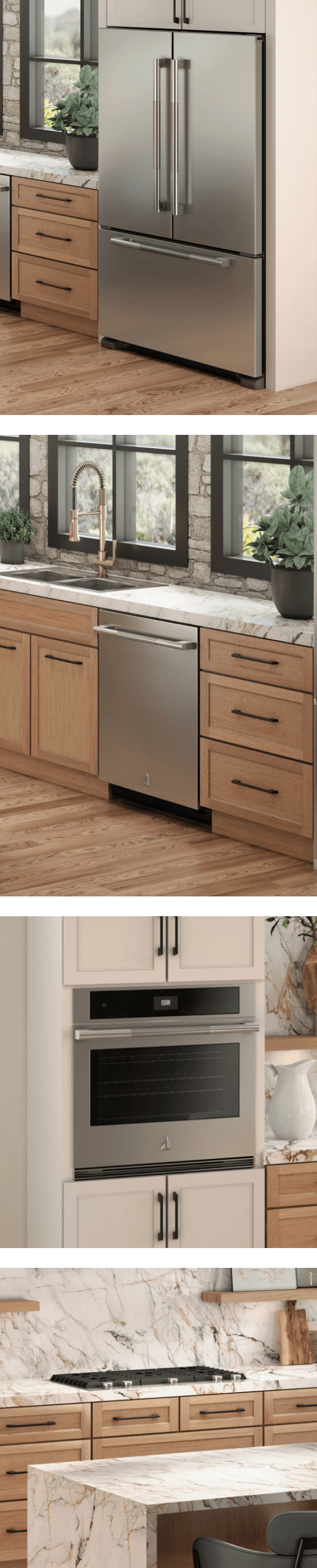 A contemporary luxury kitchen featuring a suite of JennAir® products. A contemporary luxury kitchen featuring a suite of JennAir® products.