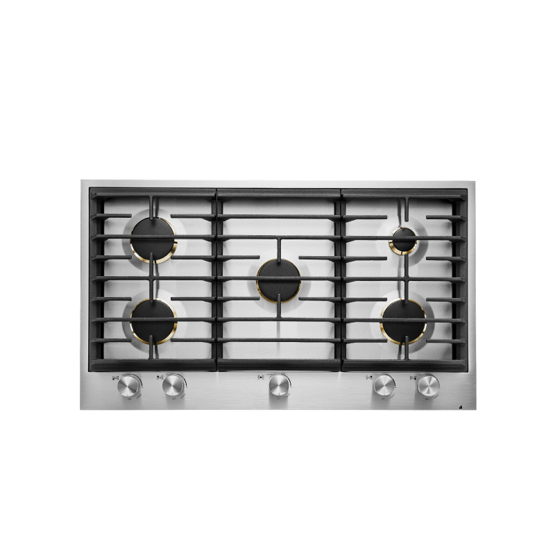 A 36" 5-Burner Gas Cooktop.