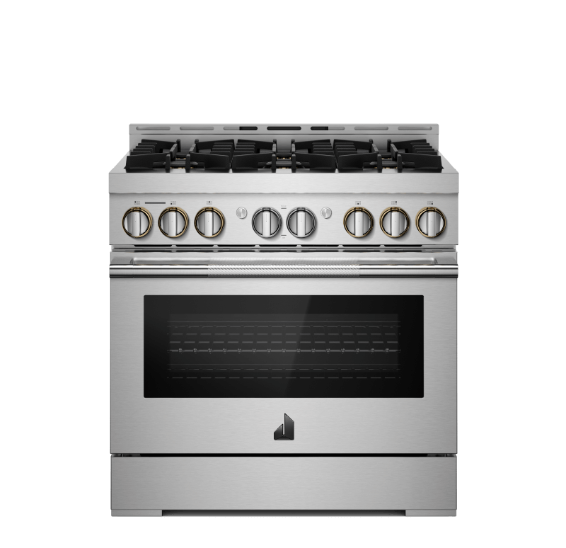A 36" RISE™ Gas Professional-Style Range.