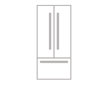 An icon of a 36-inch french door refrigerator. An icon of a 36-inch french door refrigerator.
