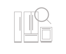 An icon of a freestanding refrigerator with a magnifying glass on top.