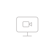 An icon of a video camera inside of a computer monitor. An icon of a video camera inside of a computer monitor.