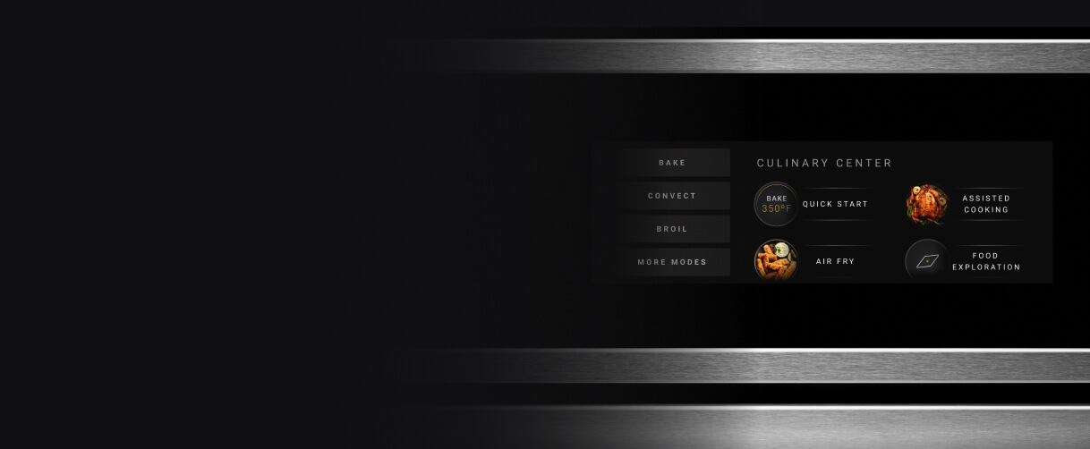 An image of the wall oven's Culinary Center on the LCD screen.