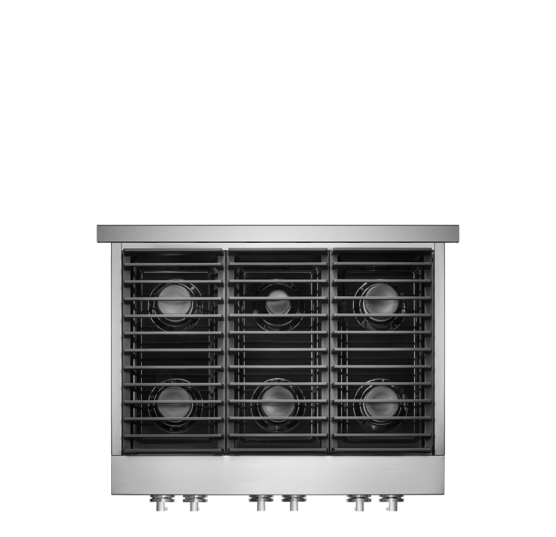 A 36" NOIR™ Gas Rangetop. 