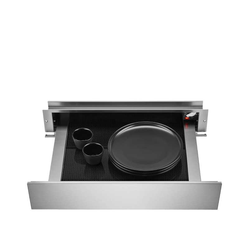 A 24" RISE™ Warming Drawer.