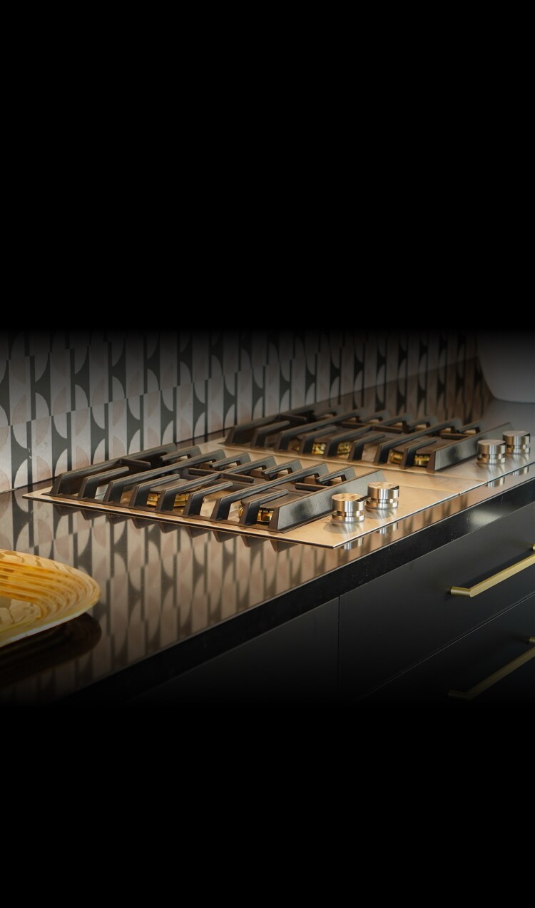 A JennAir® Gas Cooktop in a kitchen.