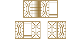A series of three range cooking surface icons.