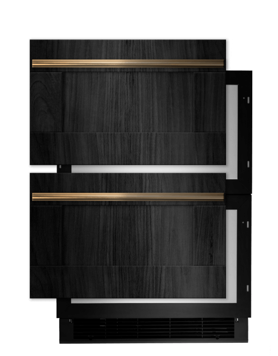 A JennAir® Panel-Ready Double Refrigerator Drawer.
