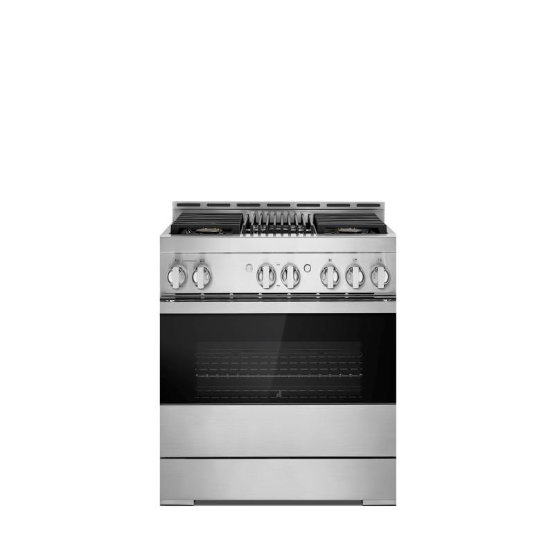 A 36-inch gas range in NOIR™ design.