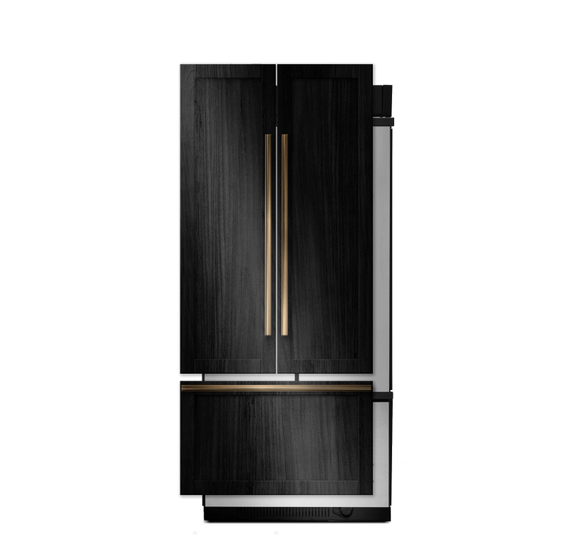 A 36-inch built-in bottom-freezer refrigerator.