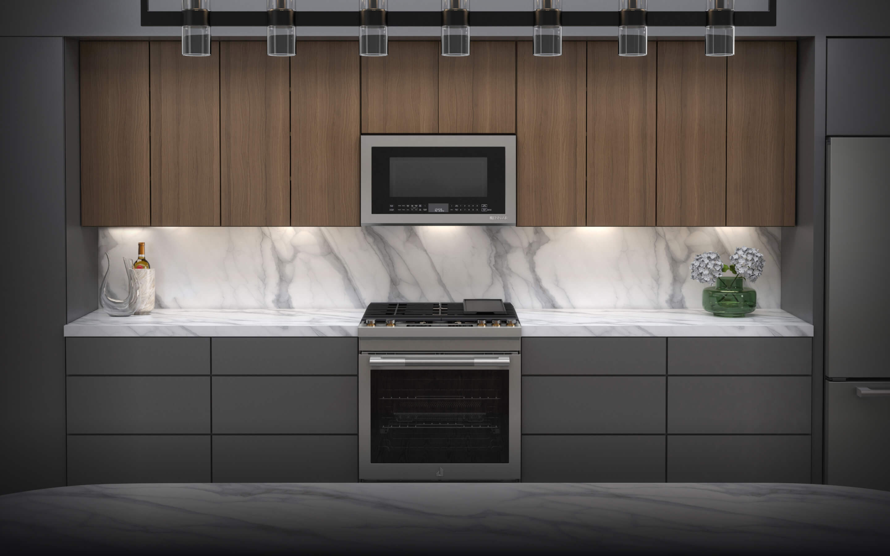 A RISE™ Slide-In Range in a kitchen.