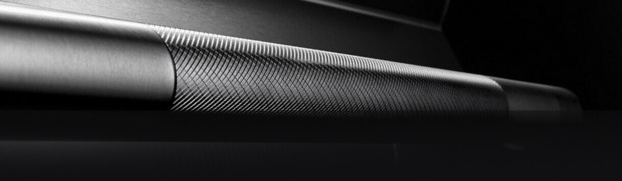 A close up of the knurling on the handle of a RISE™ Range.