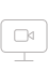 An icon of a desktop computer monitor with a video camera icon inside it.
